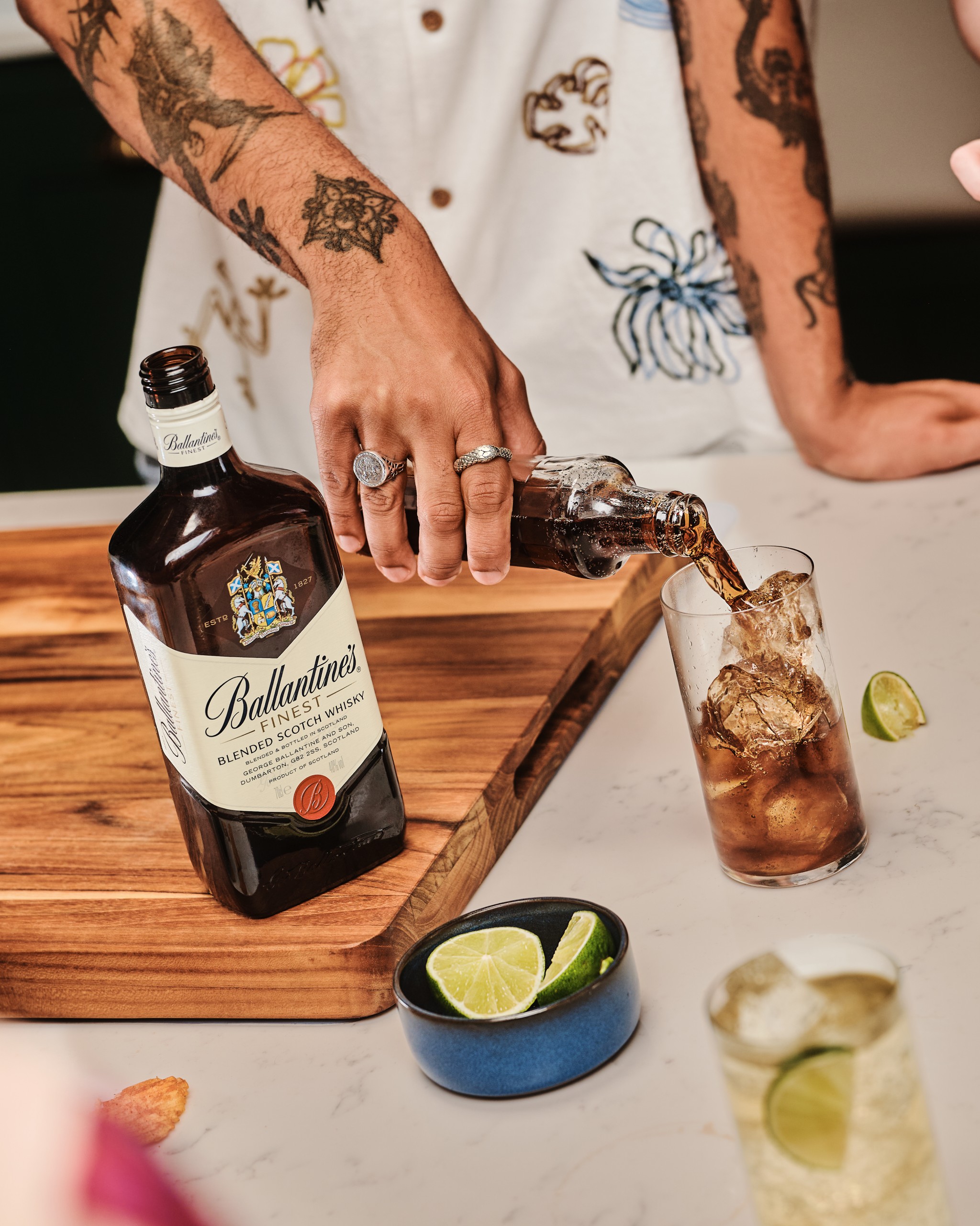 ballantine's finest scotch whisky and coke cocktail