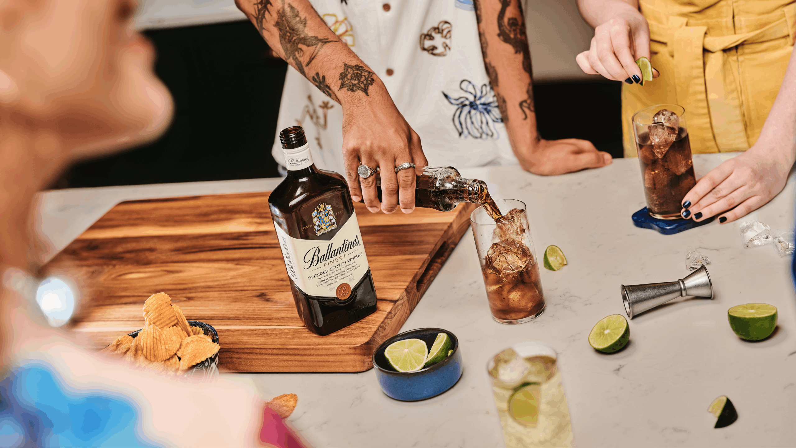 ballantine's finest scotch whisky and coke cocktail