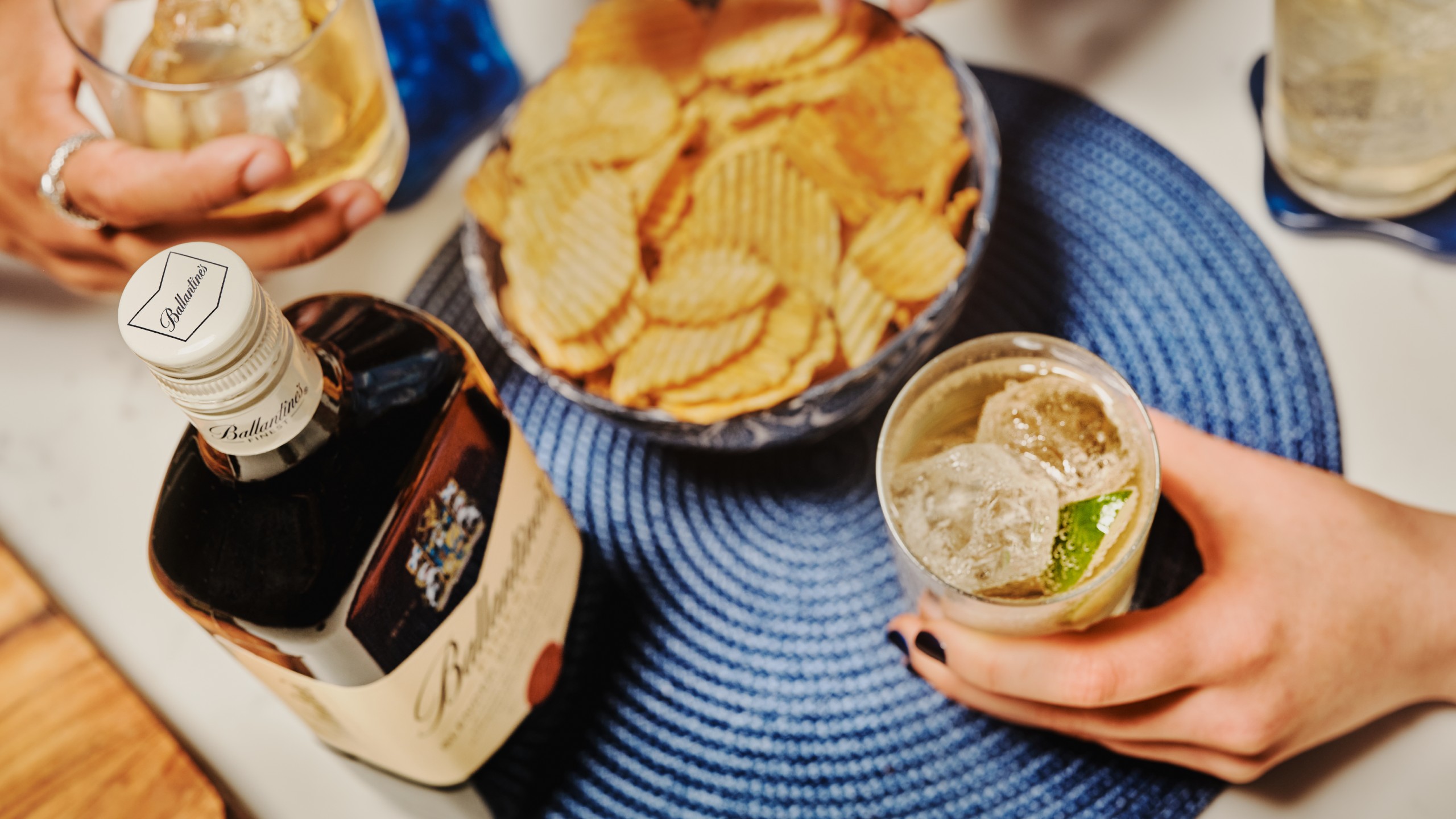 ballantines snacks to serve with whisky
